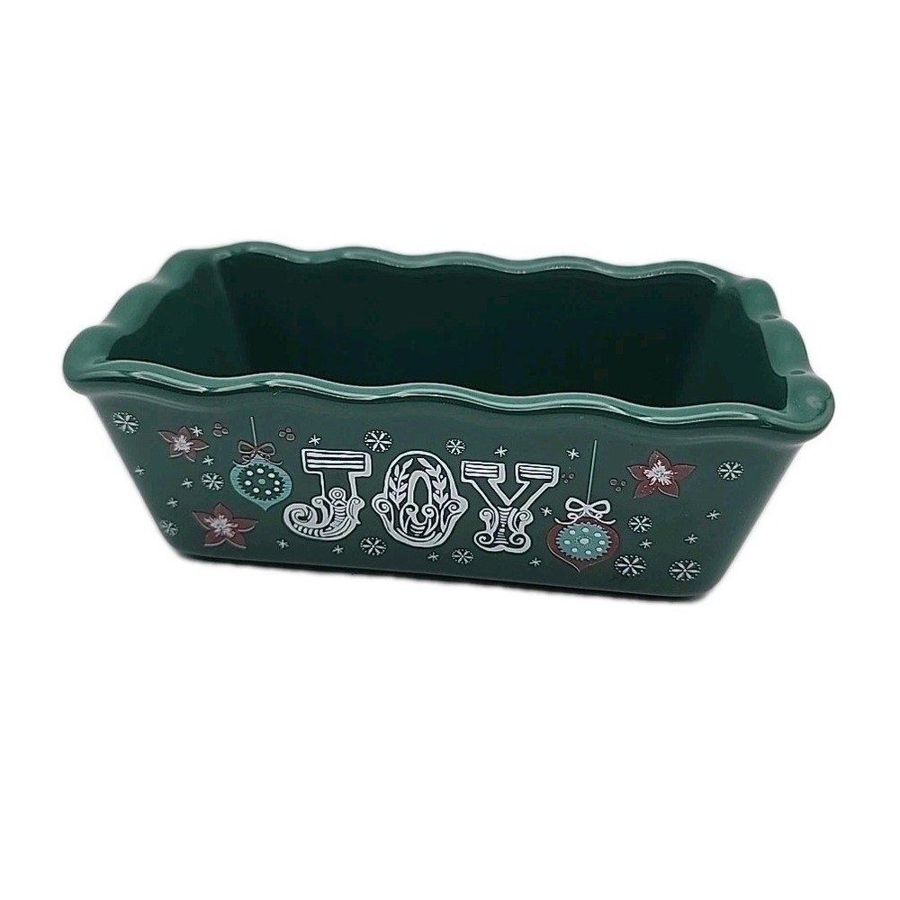 Nantucket Mimi Loaf Holiday Ceramic Pan JOY Christmas Ornament Oven Safe Small